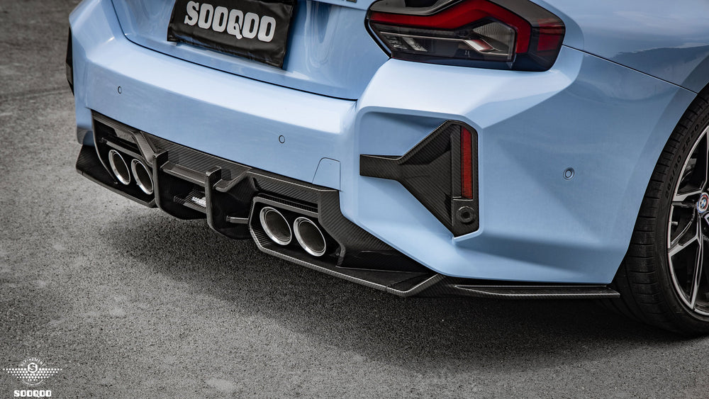 Sooqoo Pre Pregged Dry Carbon Fiber Rear Diffuser for BMW M2 G87 2023+