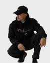 Black / Purple Blossom V1 //// Hoodie