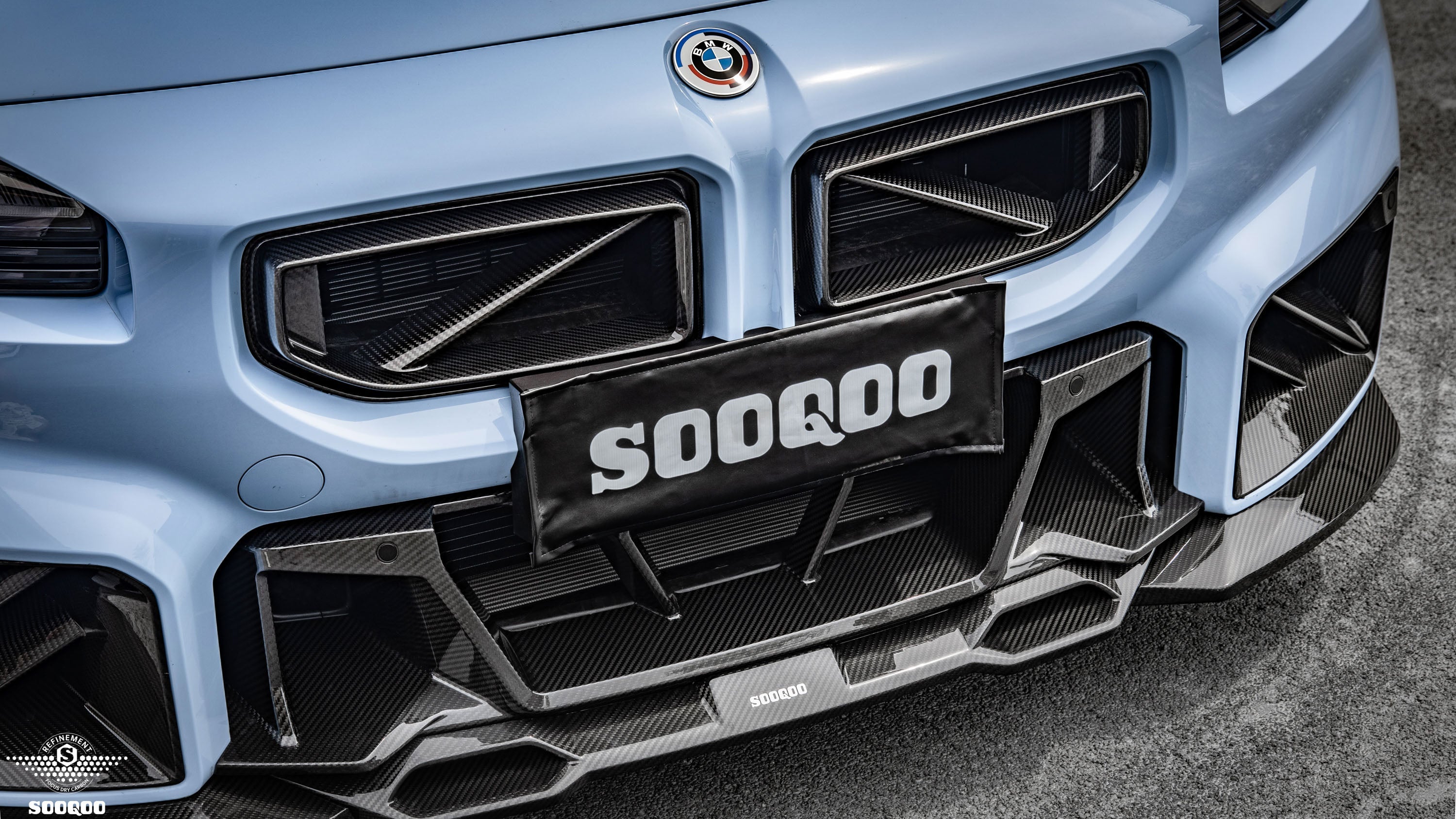 Sooqoo Pre Pregged Dry Carbon Fiber Center Bumper Trim for BMW M2 G87 2023+
