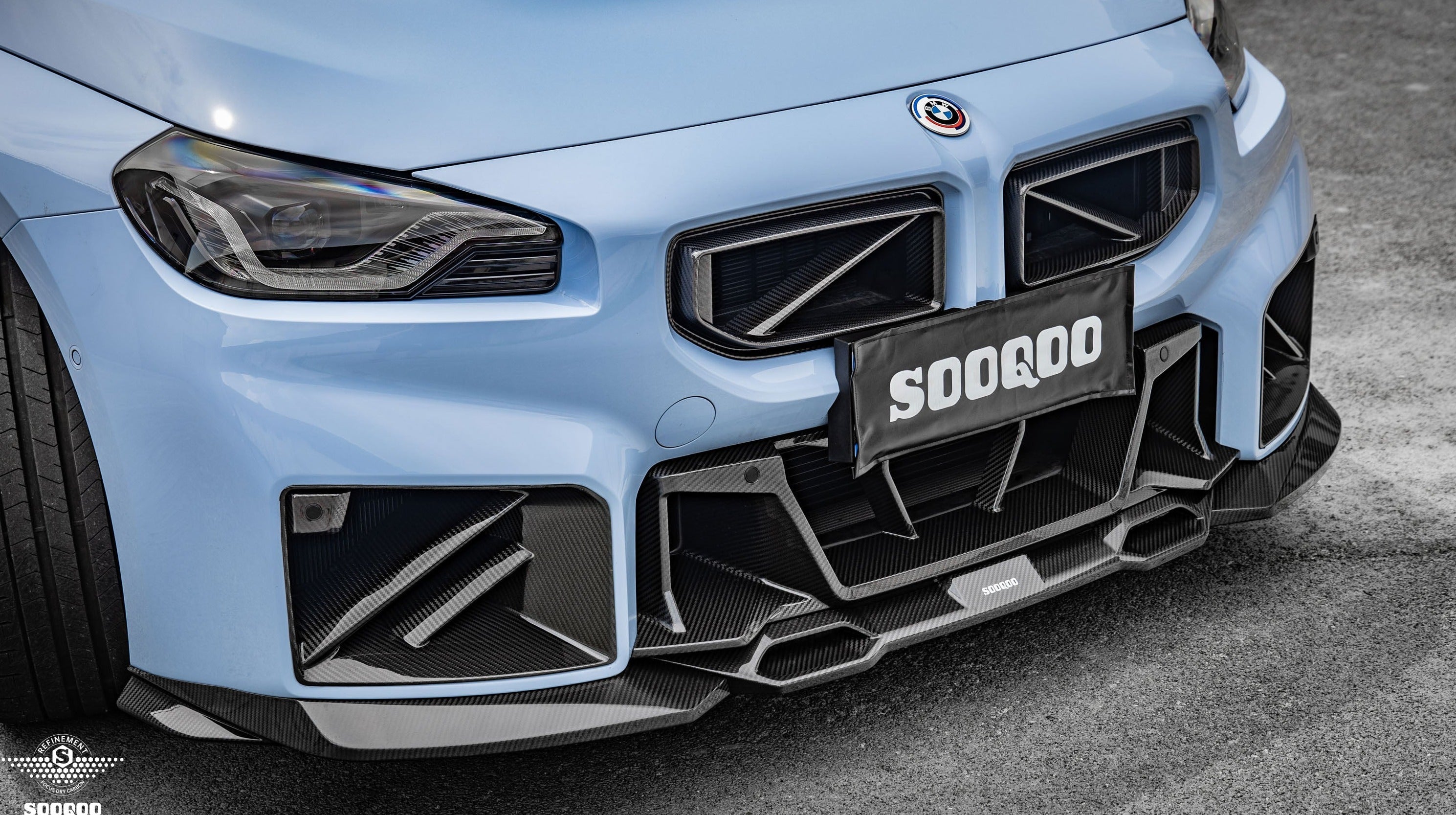 Sooqoo Pre Pregged Dry Carbon Fiber Front Lip Type A for BMW M2 G87 2023+