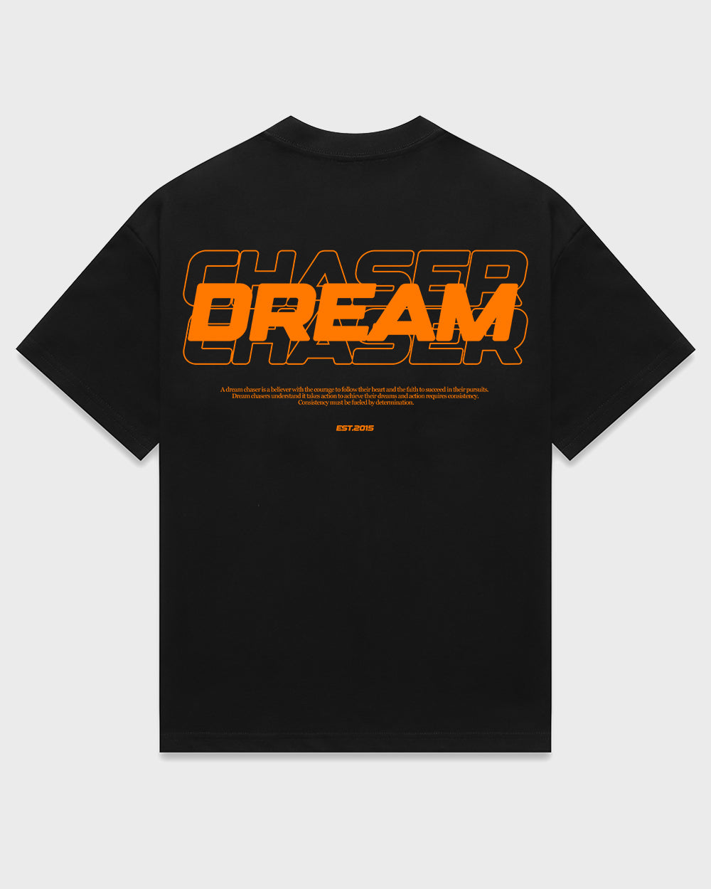 "Dream Chaser" Orange T Shirt // Black
