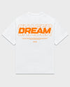 "Dream Chaser" Orange T Shirt // White