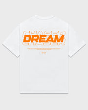 "Dream Chaser" Orange T Shirt // White