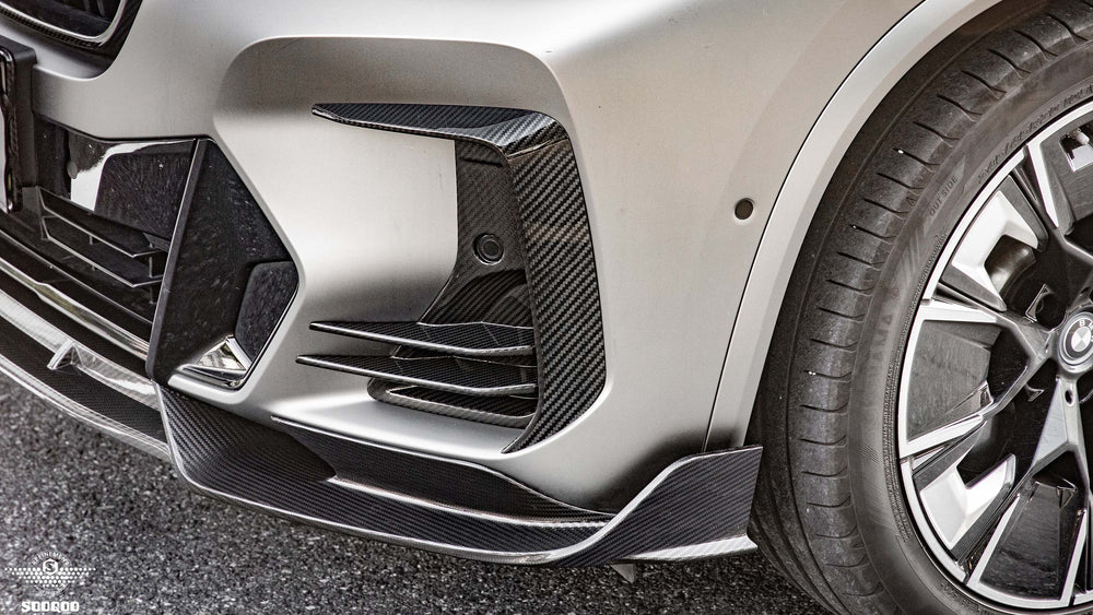 Sooqoo Pre Pregged Dry Carbon Fiber Front Ducts for BMW iX3 G08 LCI 2021+