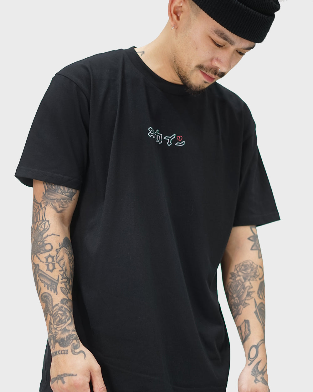 "Hanbun Hannya" T Shirt // Black