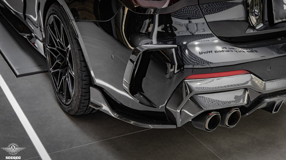 Sooqoo Pre Pregged Dry Carbon Fiber Rear Canard for BMW 4 Series Coupe G22 G23 2020+