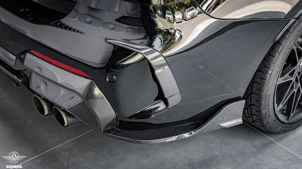 Sooqoo Pre Pregged Dry Carbon Fiber Rear Canard for BMW 4 Series Coupe G22 G23 2020+