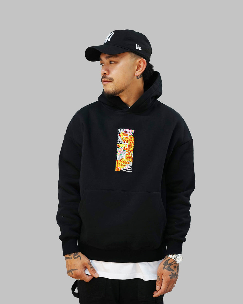 "KOI" Patch Hoodie // BLACK