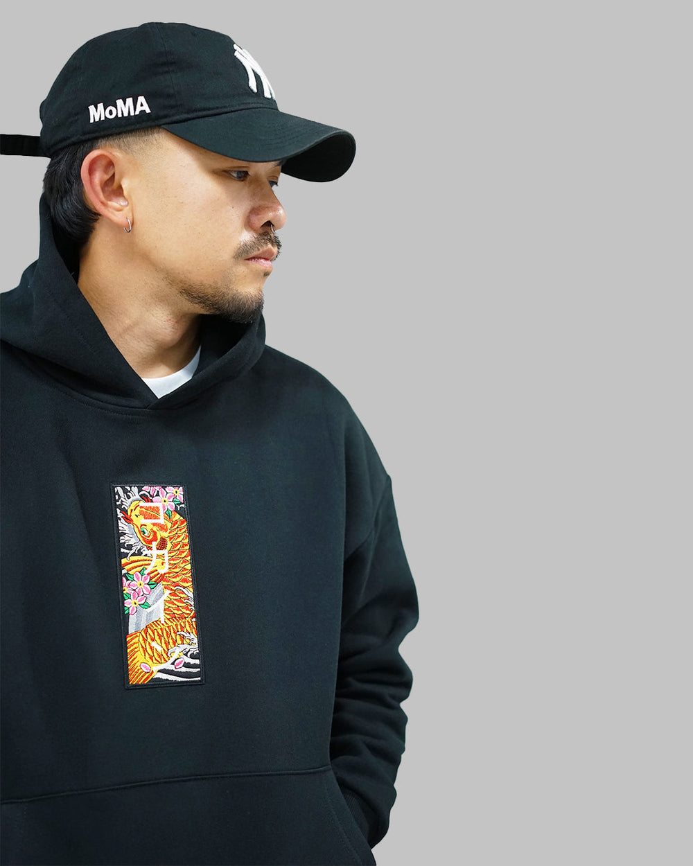 "KOI" Patch Hoodie // BLACK
