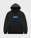 "R34" Blue Patch Hoodie // BLACK