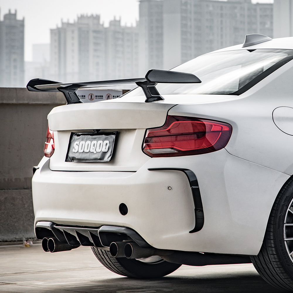 Sooqoo Pre Pregged Dry Carbon Fiber Rear Side Vent Trim for BMW M2 F87