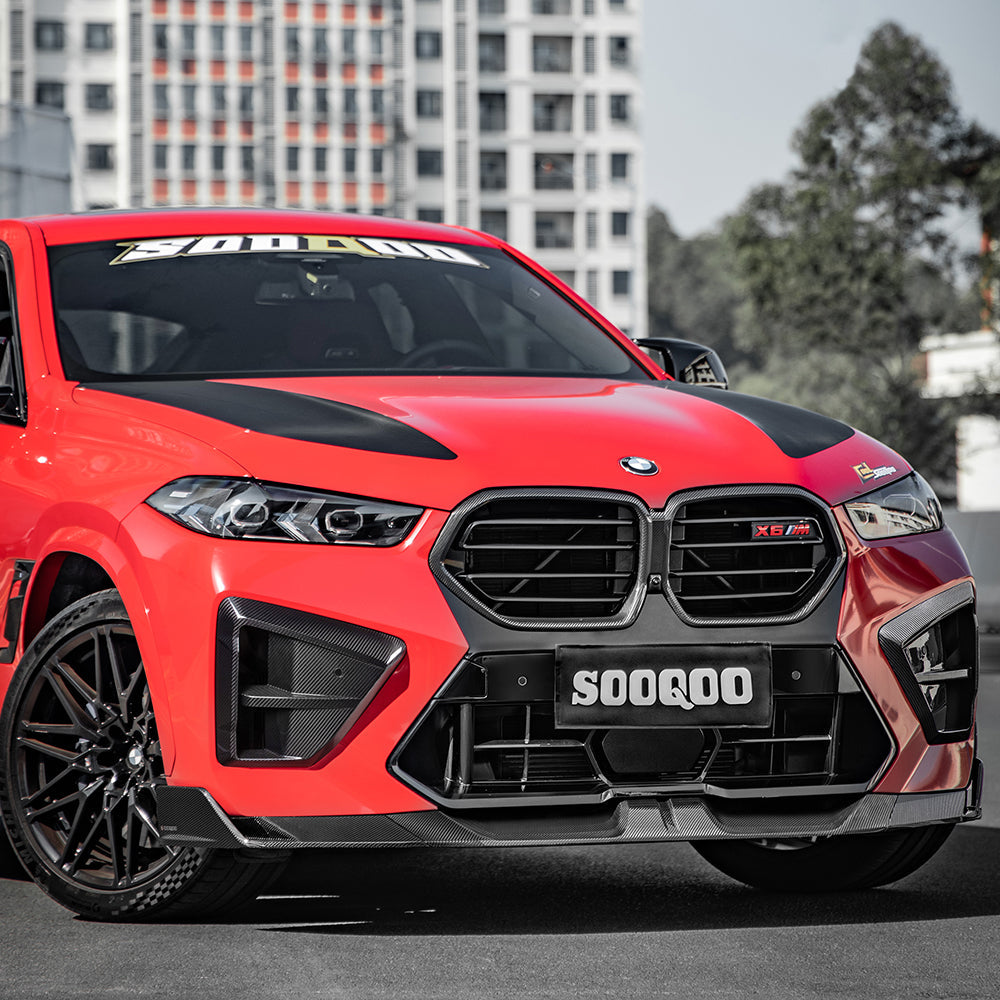 Sooqoo Pre Pregged Dry Carbon Fiber Front Lip for BMW X6M F96 LCI
