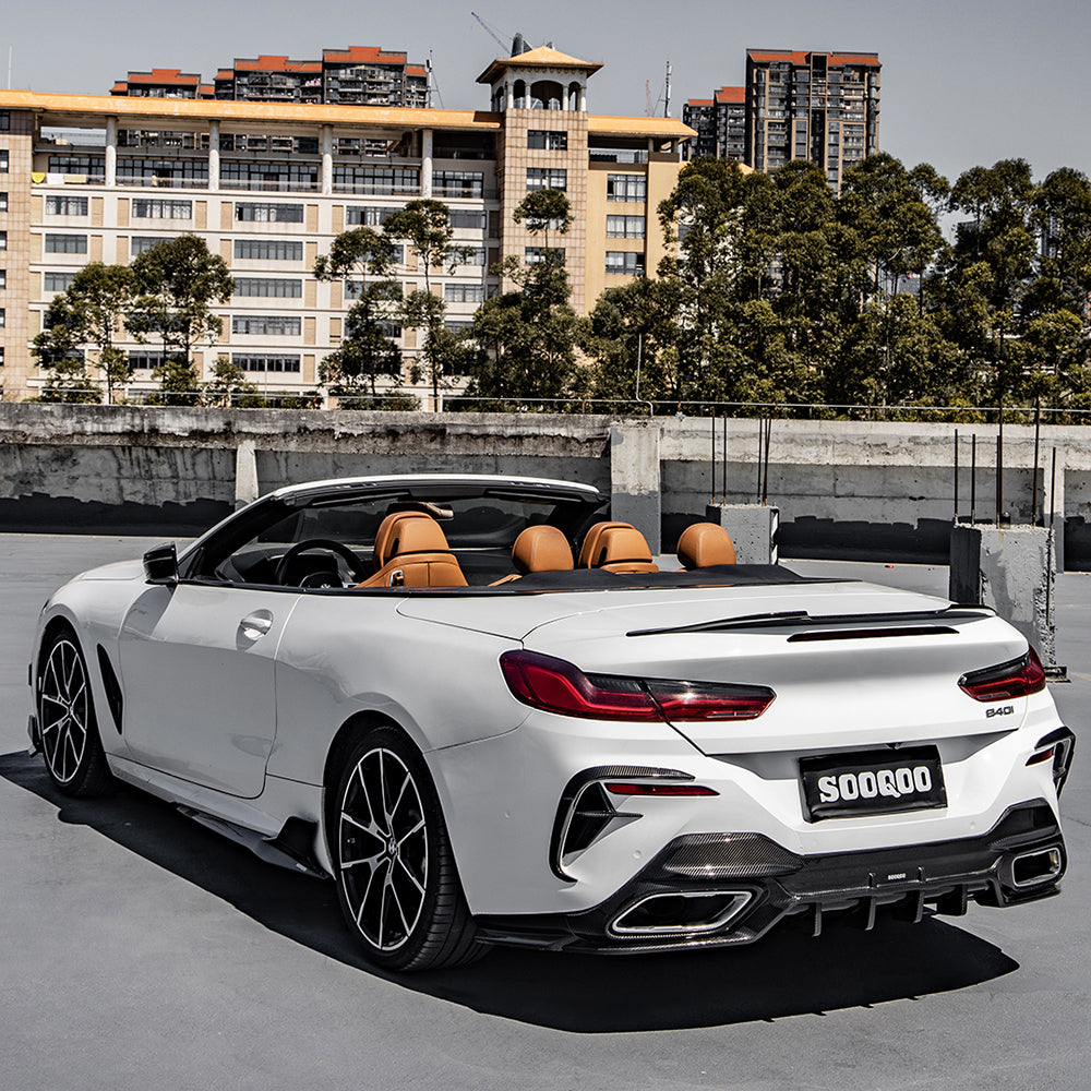 Sooqoo Pre Pregged Dry Carbon Fiber Rear Diffuser for BMW 8 Series G14 G15
