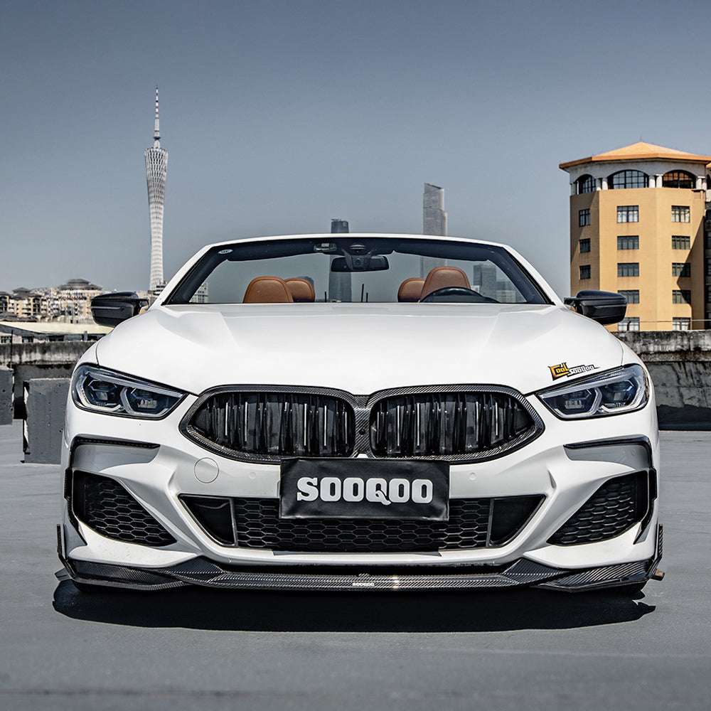 Sooqoo Pre Pregged Dry Carbon Fiber Front Lip for BMW 8 Series G14 G15 G16