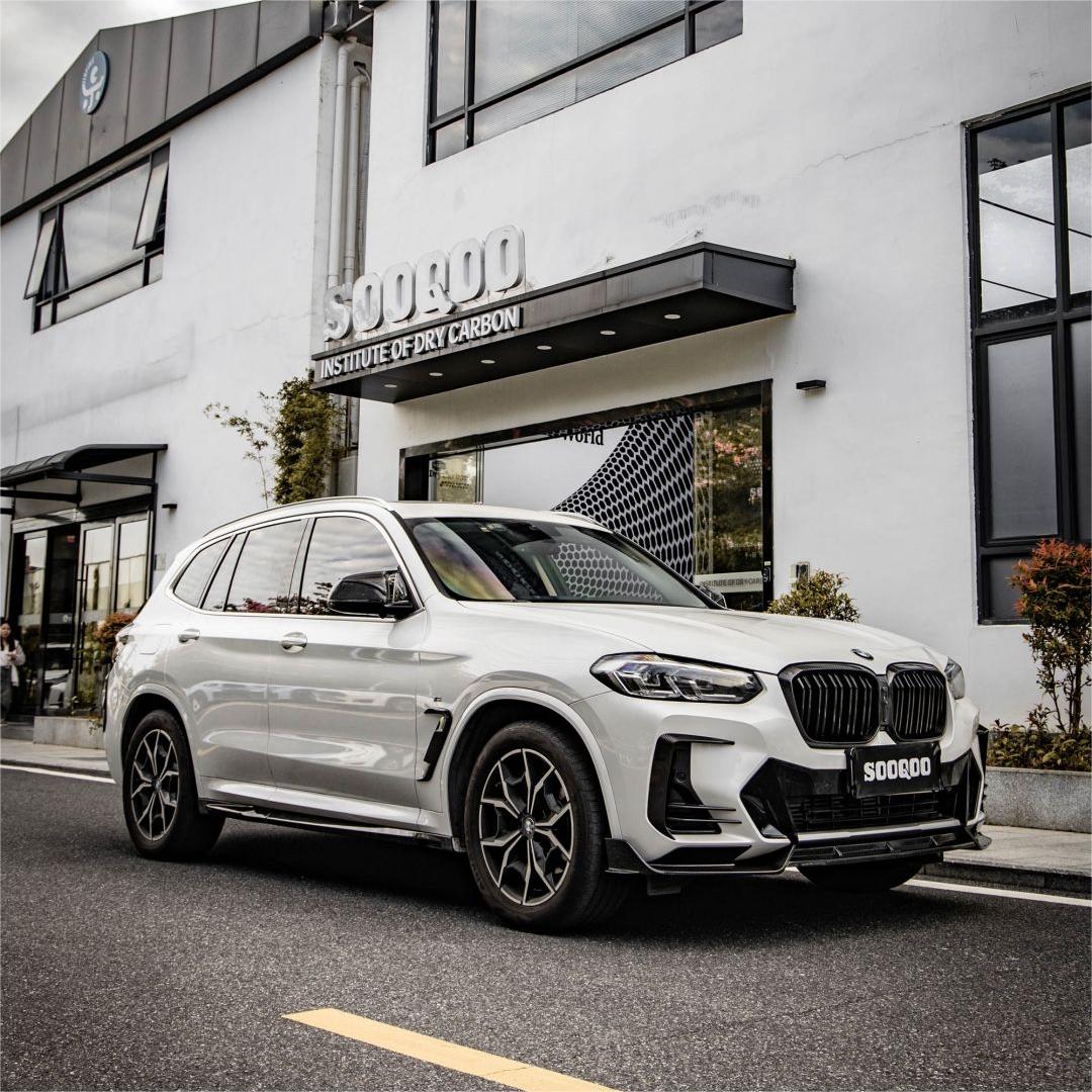 Sooqoo Pre Pregged Dry Carbon Fiber Front Lip for BMW X3 G01 LCI 2022+
