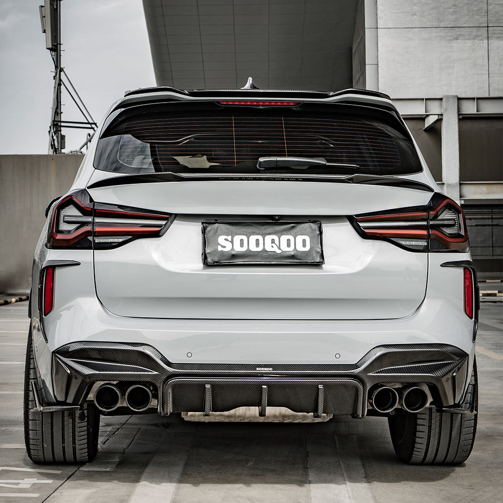 Sooqoo Pre Pregged Dry Carbon Rear Canards for BMW X3M F97 LCI 2022+