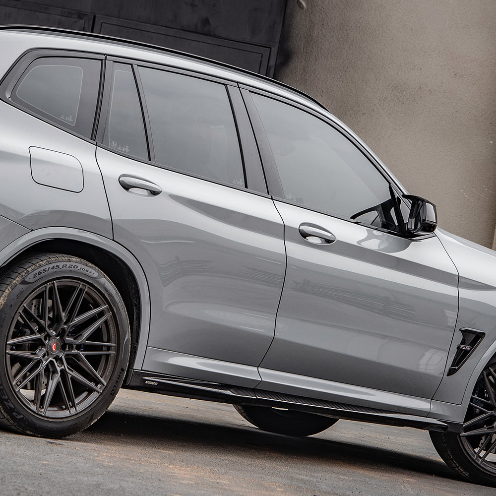 Sooqoo Pre Pregged Dry Carbon Fiber Side Skirts Type A for BMW X3/X4/iX3/X3M/X4M G01 G02 G08 F97 F98 Pre-LCI & LCI 2017+