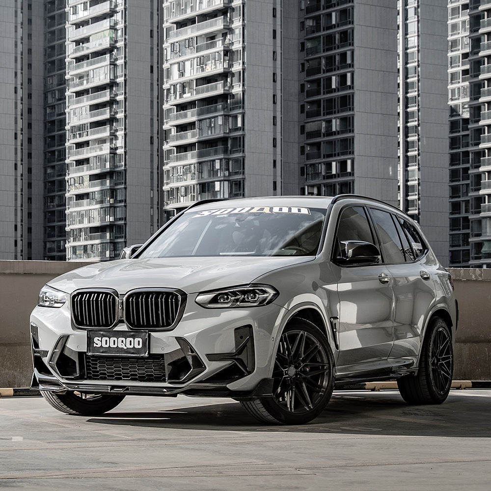 Sooqoo Pre Pregged Dry Carbon Fiber Side Skirts Type A for BMW X3/X4/iX3/X3M/X4M G01 G02 G08 F97 F98 Pre-LCI & LCI 2017+