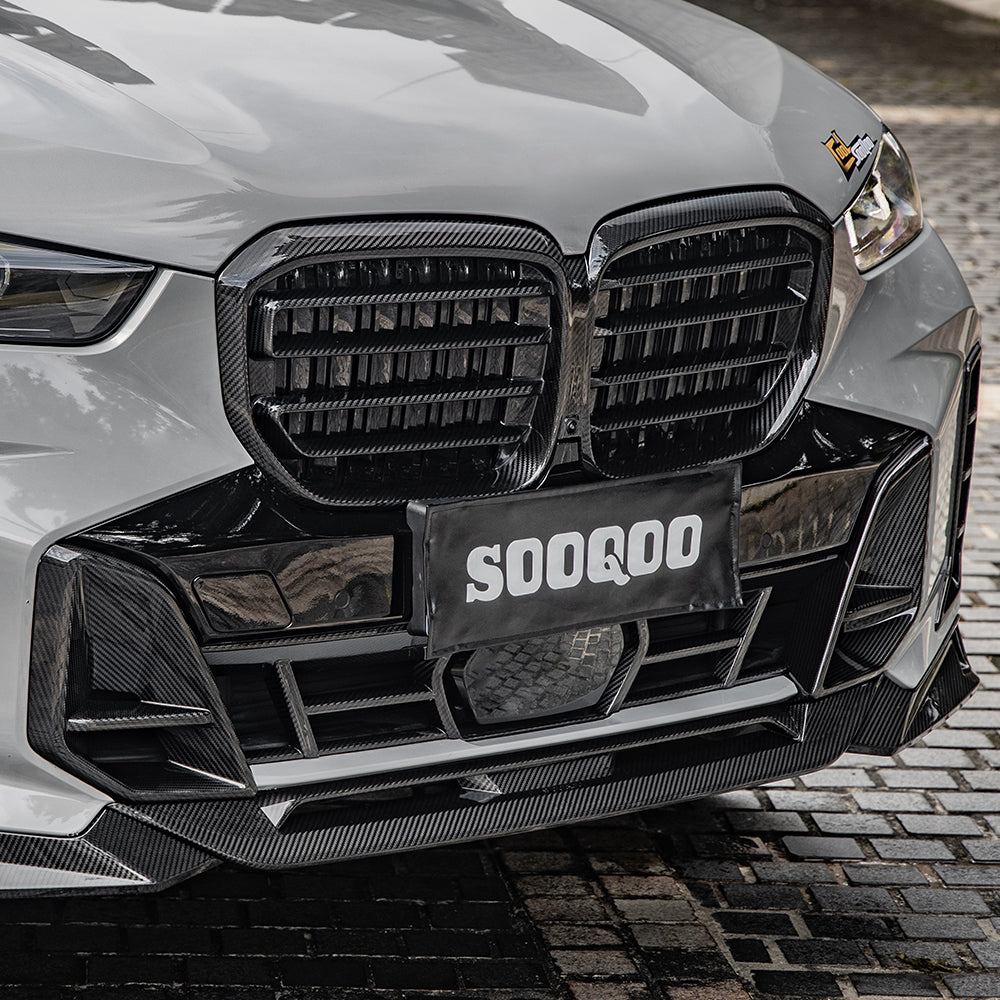 Sooqoo Pre Pregged Dry Carbon Fiber Front Lip for BMW X5 G05 LCI