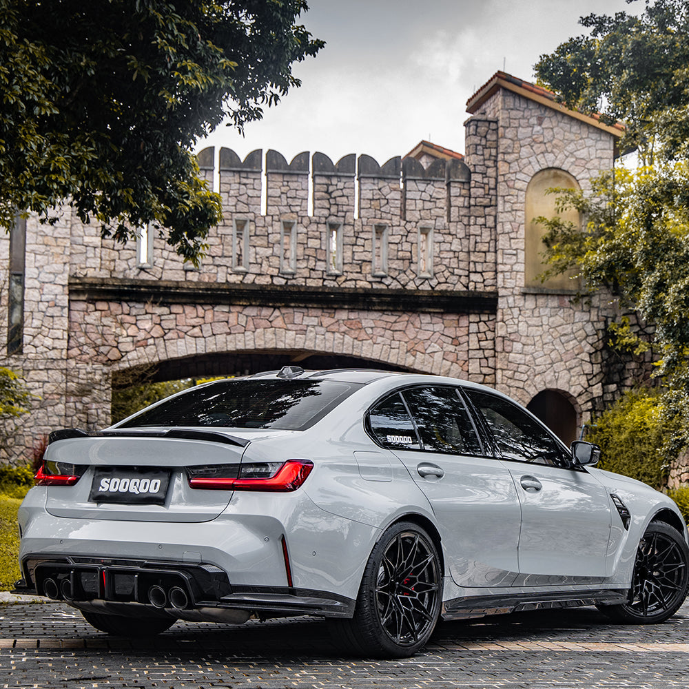 Sooqoo Pre Pregged Dry Carbon Fiber Side Skirt for BMW M3 G80 G81 2020+