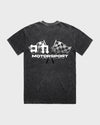"Motorsport" T Shirt // Stone Wash Black