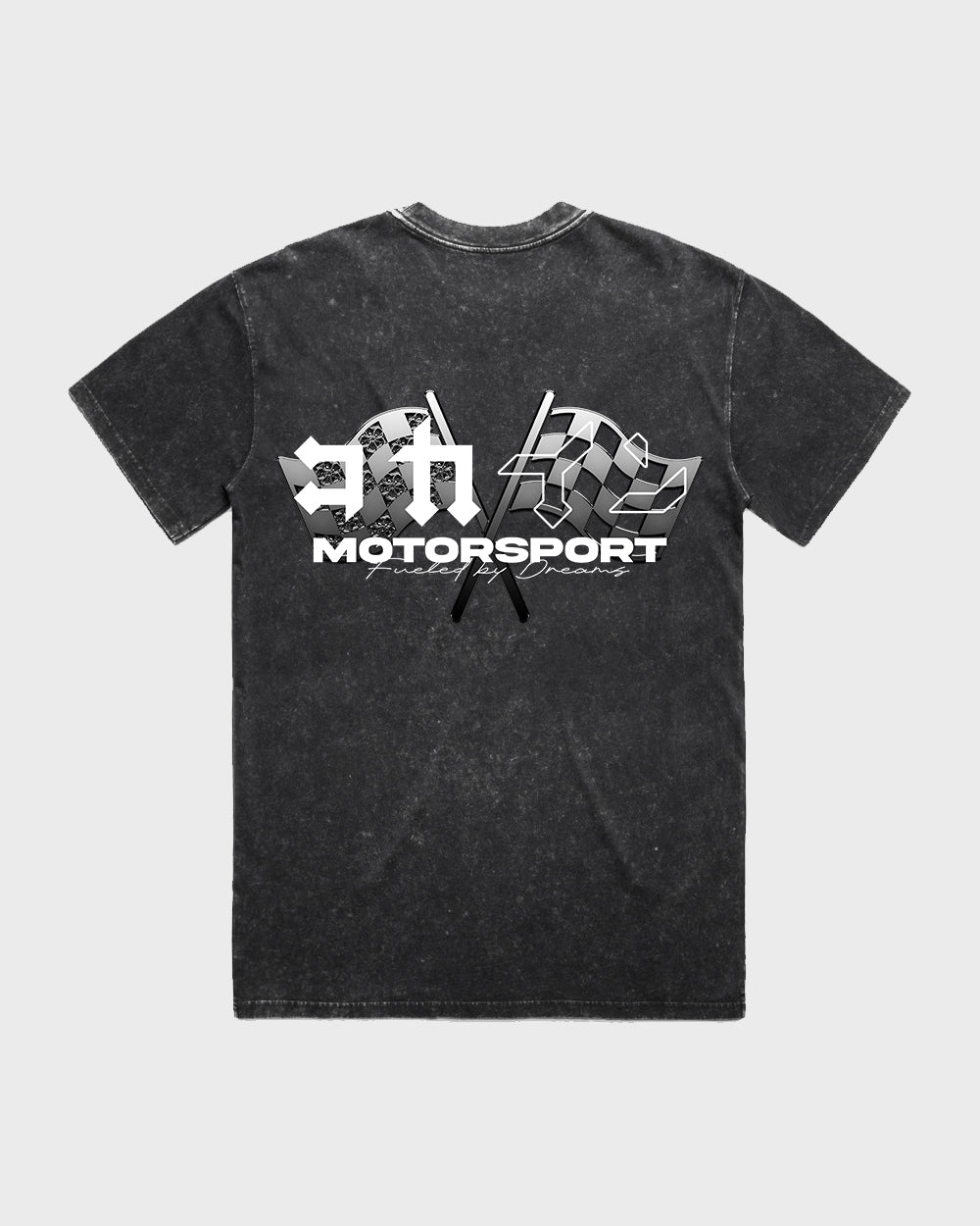 "Motorsport" T Shirt // Stone Wash Black