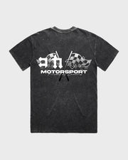"Motorsport" T Shirt // Stone Wash Black