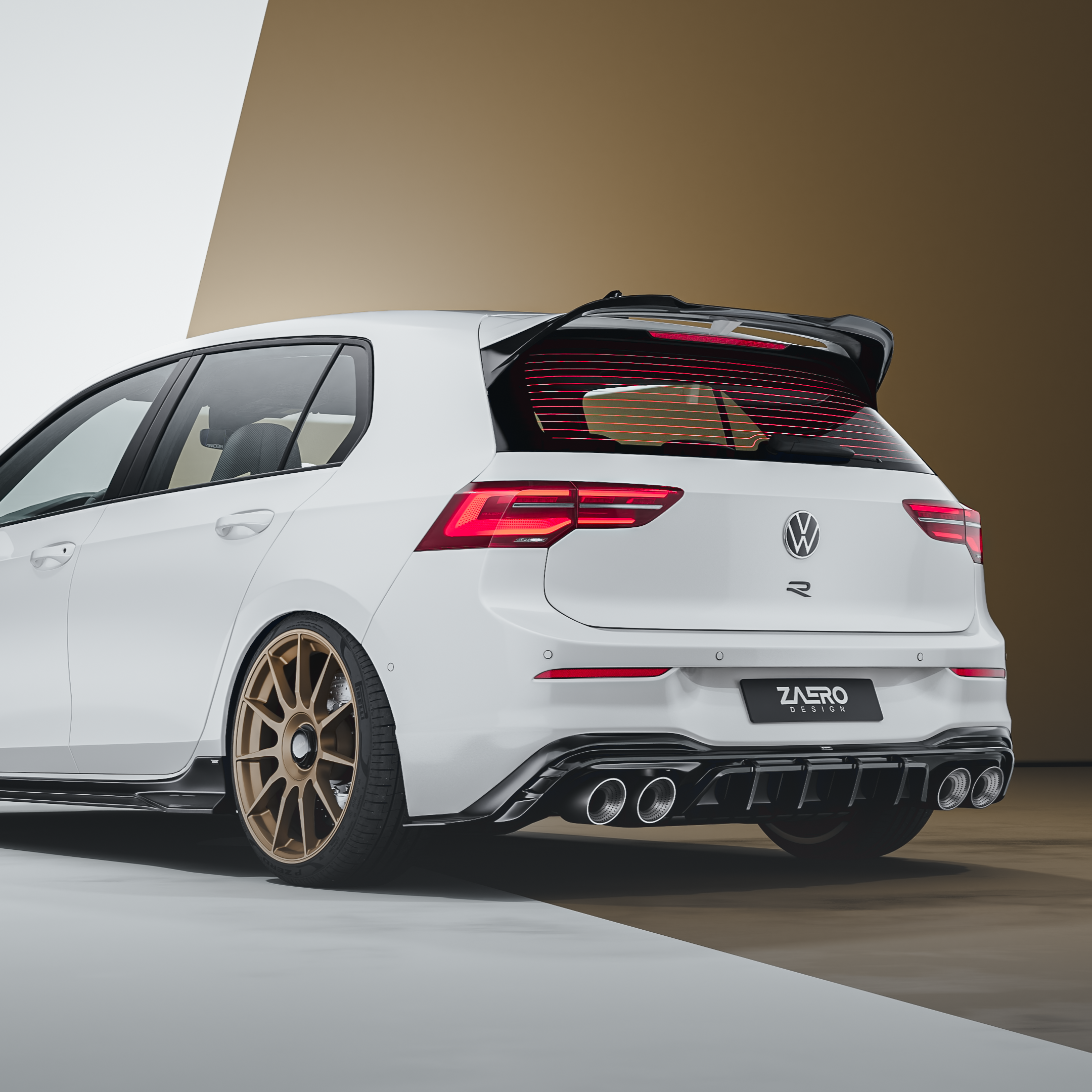 EVO-1 Rear Spoiler for Volkswagen Golf MK8 GTI Clubsport & R MK8 MK8.5 2021+